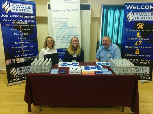 Swale Heating team at a careers stand for job opportunities and community investment